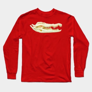 Nile Crocodile Skull Long Sleeve T-Shirt